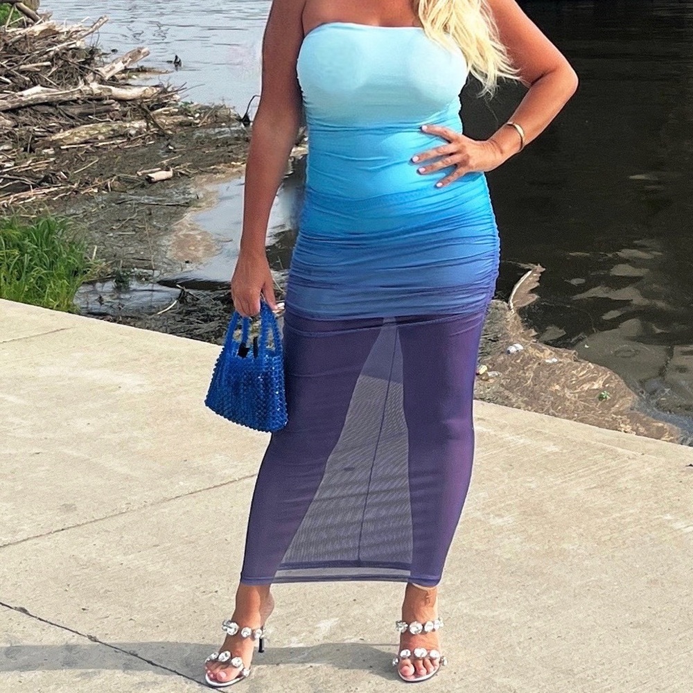 gradient blue dress